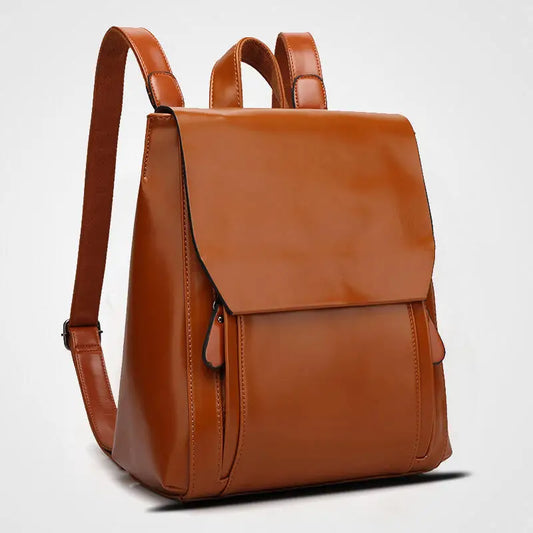 Niopia – Elegant PU Leather Laptop Backpack with Padded Protection