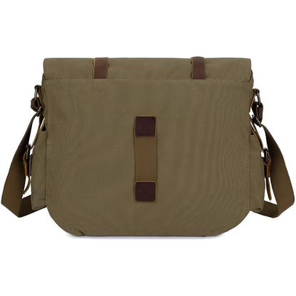 Niopia – Men’s Vintage Canvas Messenger Bag with PU Leather Accents
