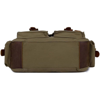 Niopia – Men’s Vintage Canvas Messenger Bag with PU Leather Accents
