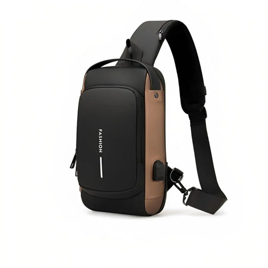 Niopia - Men’s Waterproof Crossbody Bag with Security Lock and USB Charging Port