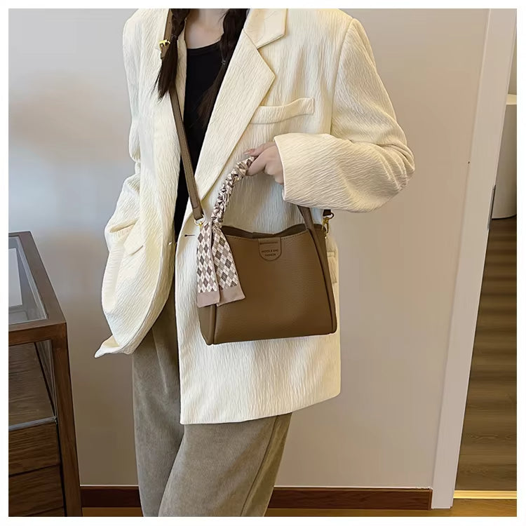 Niopia - Women’s Lychee Texture PU Leather Crossbody Handbag