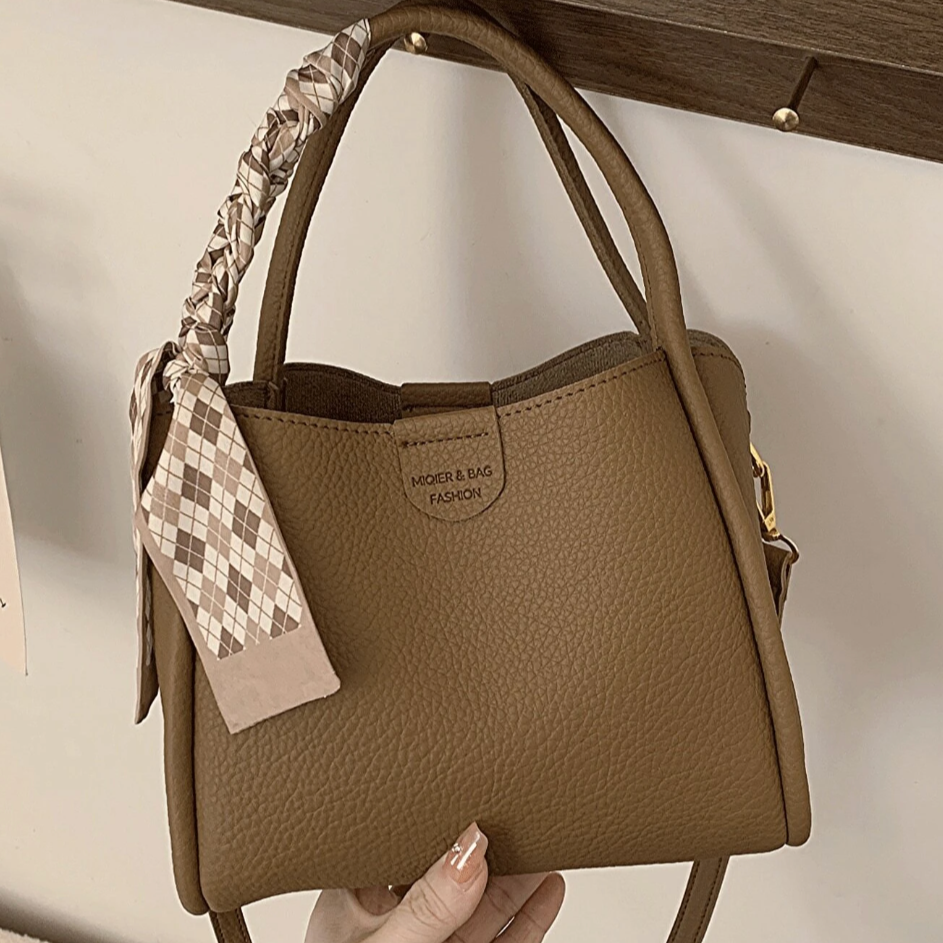 Niopia - Women’s Lychee Texture PU Leather Crossbody Handbag