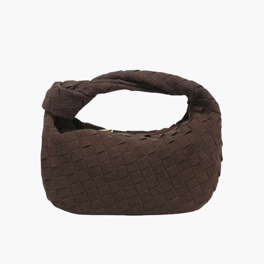 Niopia – Women’s Mini Vegan Suede Shoulder Bag with Woven Knot Design