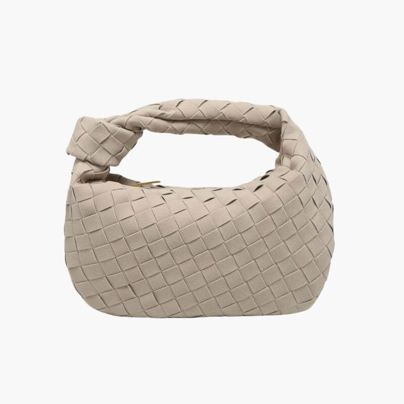 Niopia – Women’s Mini Vegan Suede Shoulder Bag with Woven Knot Design