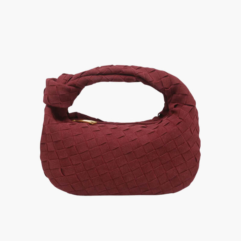 Niopia – Women’s Mini Vegan Suede Shoulder Bag with Woven Knot Design