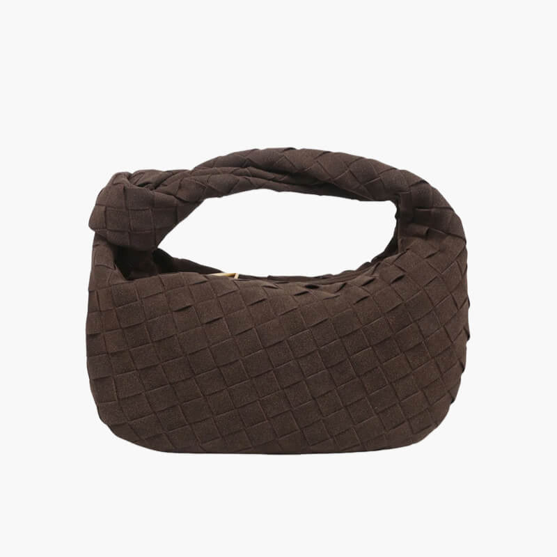 Niopia – Women’s Mini Vegan Suede Shoulder Bag with Woven Knot Design