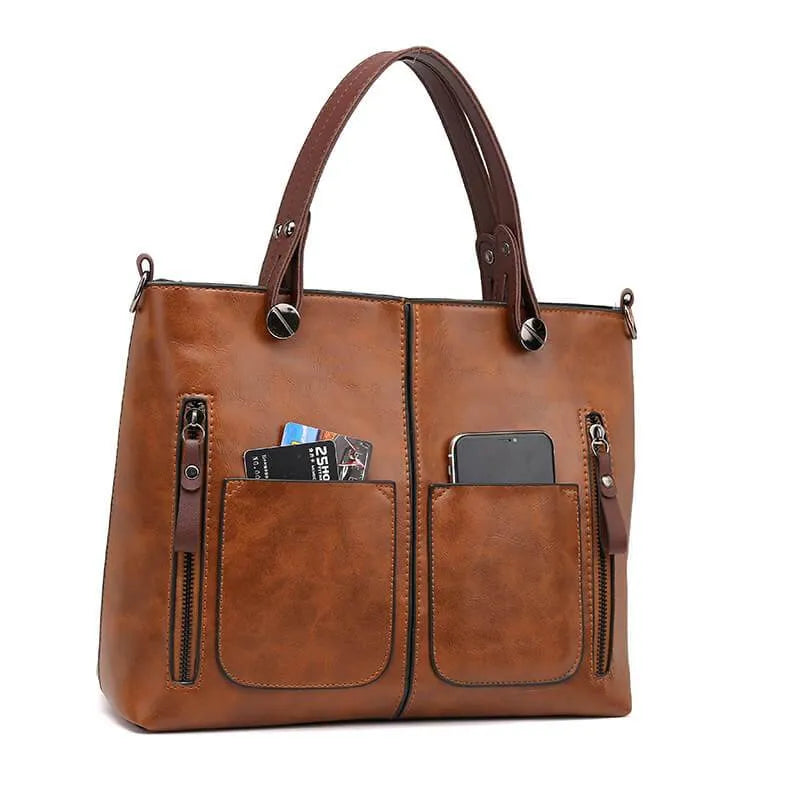 Niopia - Women’s Vintage PU Leather Shoulder Bag with Adjustable Crossbody Strap