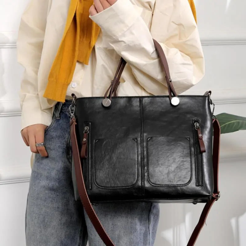 Niopia - Women’s Vintage PU Leather Shoulder Bag with Adjustable Crossbody Strap